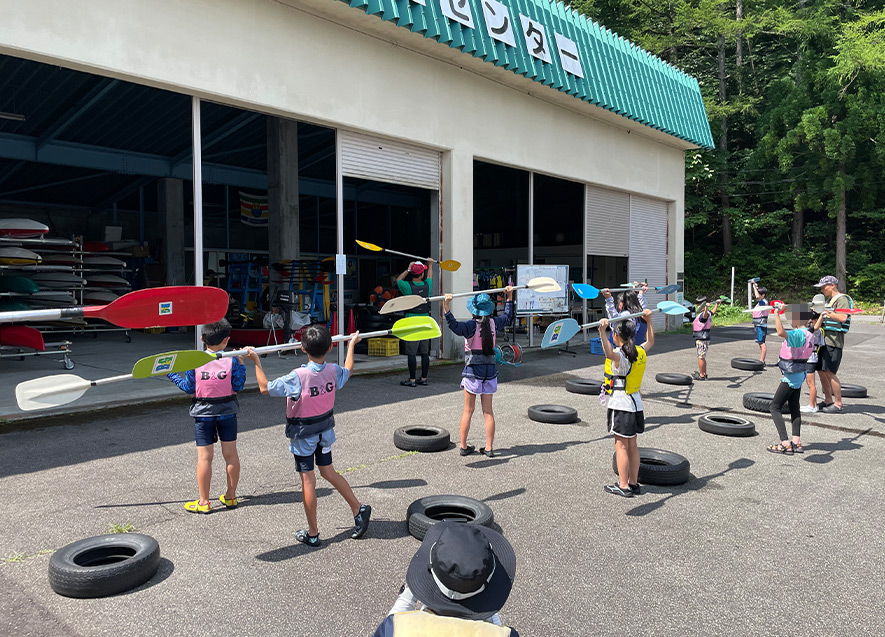 パドルの扱い方を教わったよ！