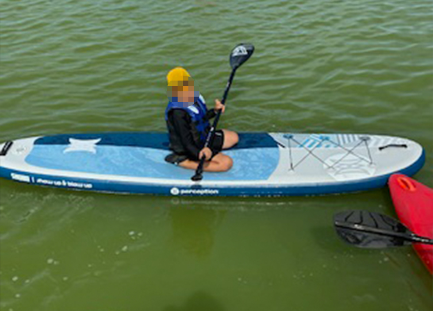 最初は座ってSUP体験