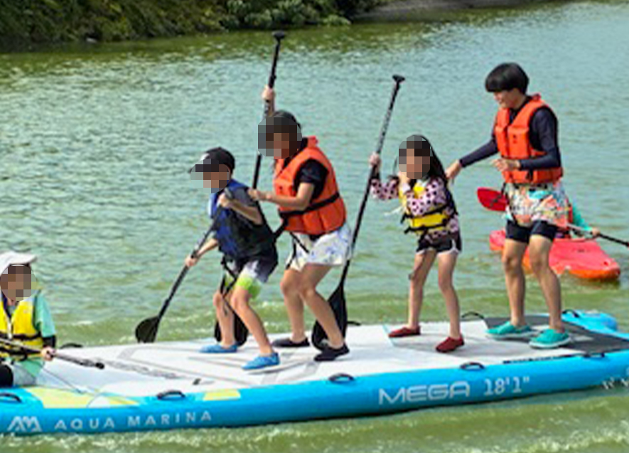 みんなで協力したBIG SUP体験