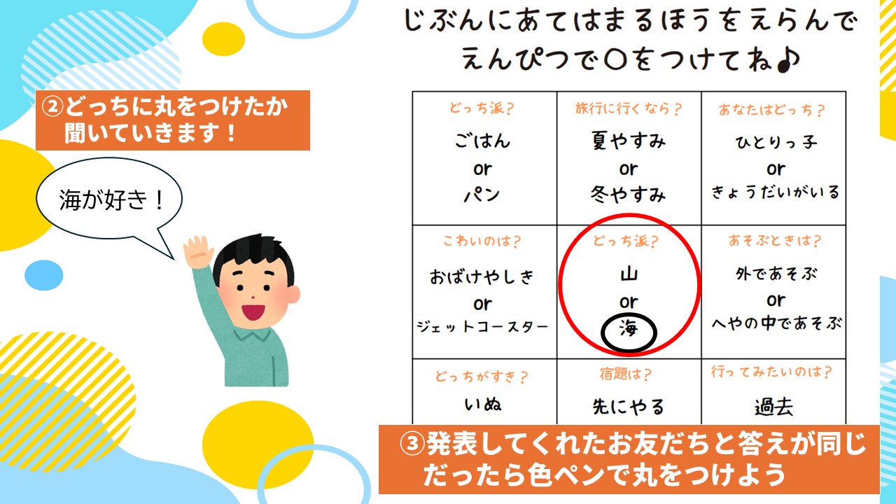 なかまビンゴの様子　その1