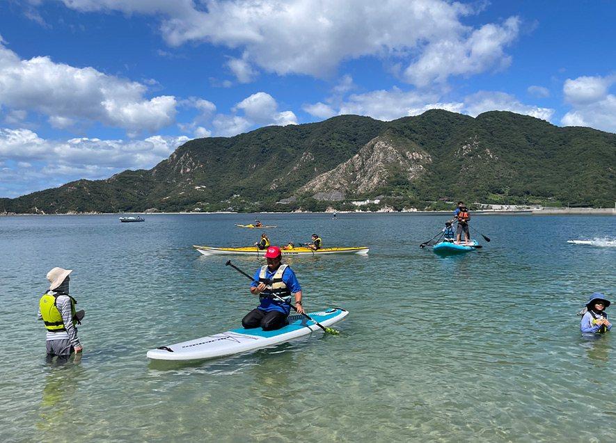 SUP、シーカヤック体験の様子