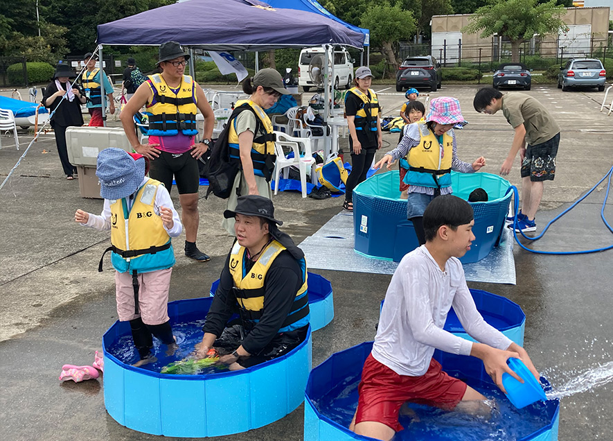プールと水鉄砲遊びも大人気でした！