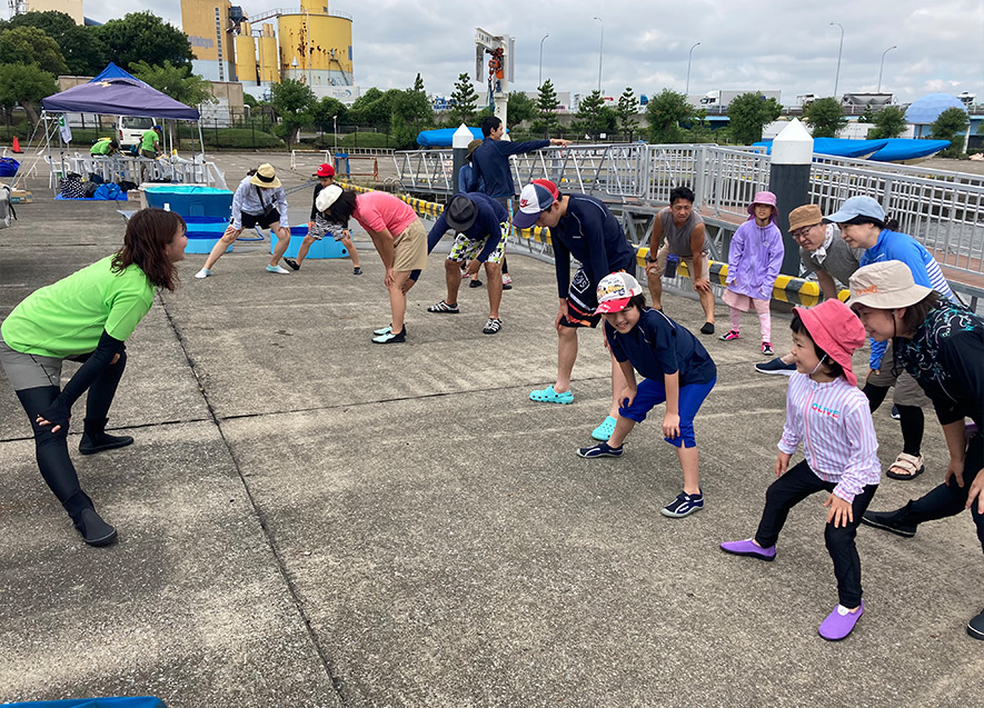 体験前にまずは準備運動から！