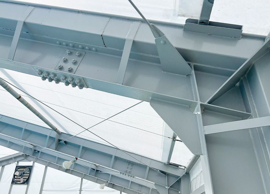 上屋鉄骨全面塗装改修