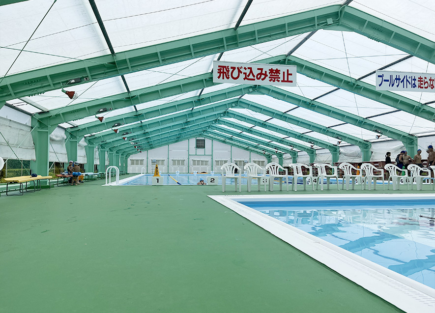 上屋鉄骨・プールサイド塗装改修