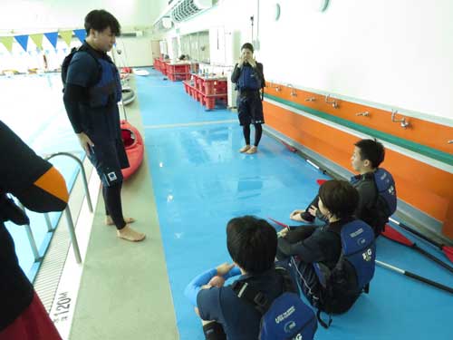 カヌーの模擬指導