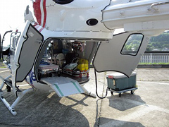 �ʐ^�F�h�N�^�[�w���@�̌㕔�ɂ���X�g���b�`���[���o�����ꂷ��傫�ȊJ��