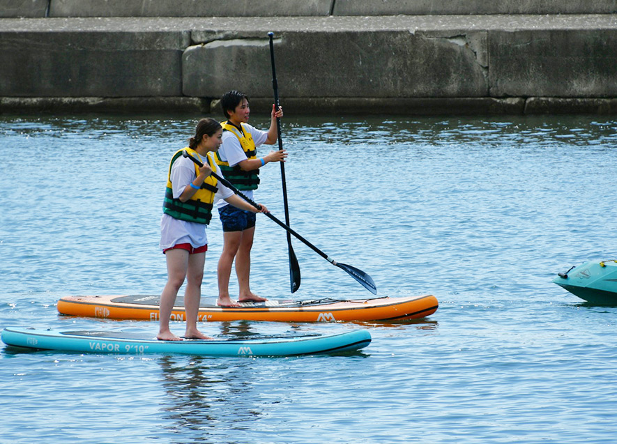 初めてのSUPに恐る恐る挑戦