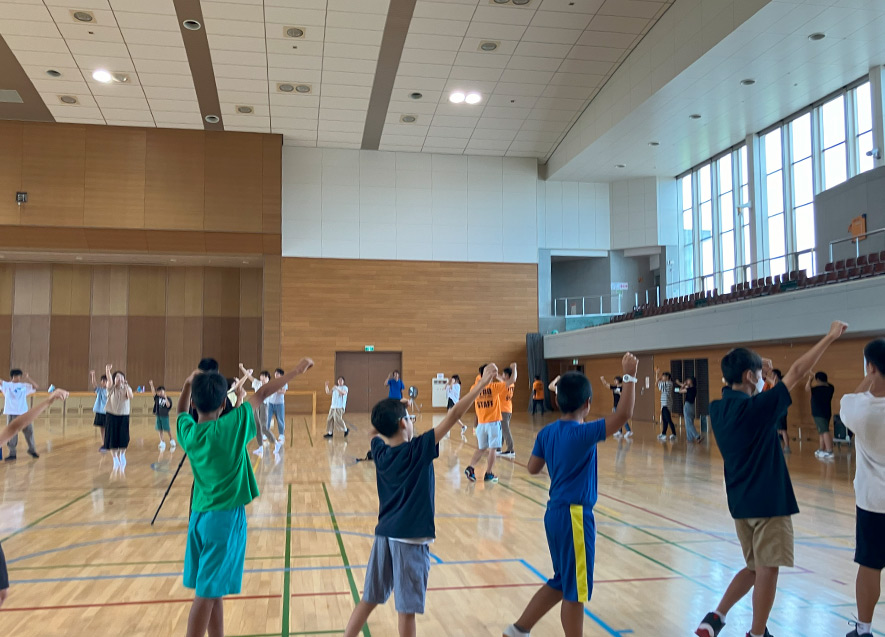 夜高踊りの練習