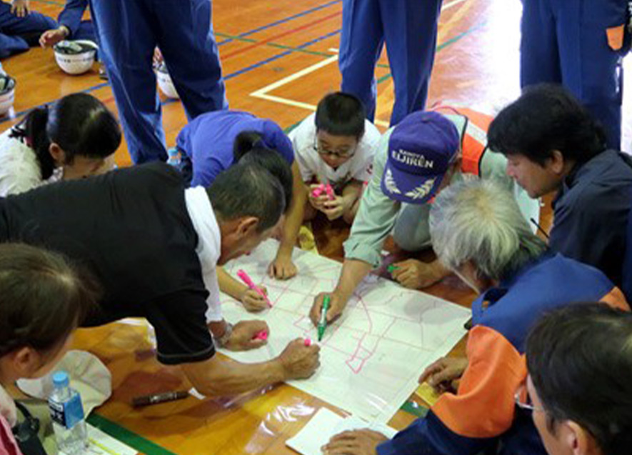 地域住民による防災マップづくり